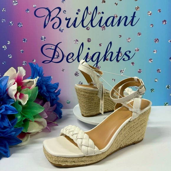 SALE BRAIDED WEDGE HEELS - Picture 1 of 9